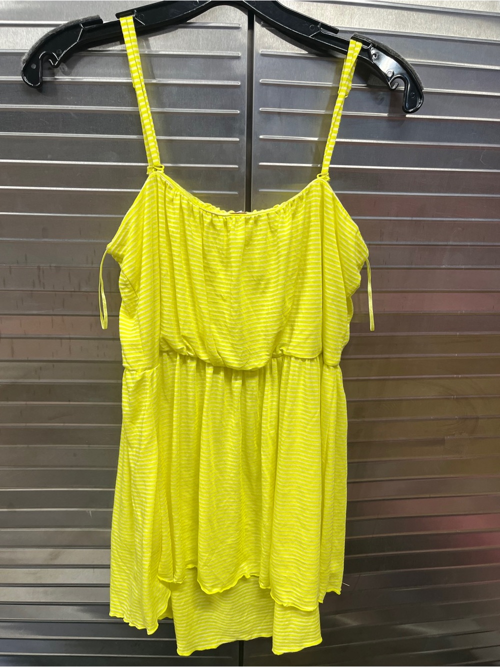 Free People Neon Yellow Strappy Flowy Tank Size L